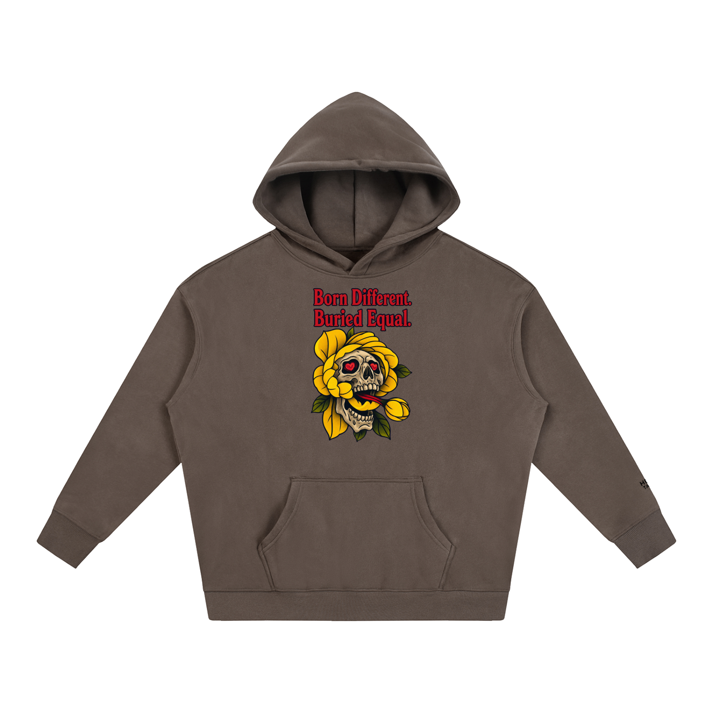 Born Different Oversized Skull Oversize Fleeced Hoodie