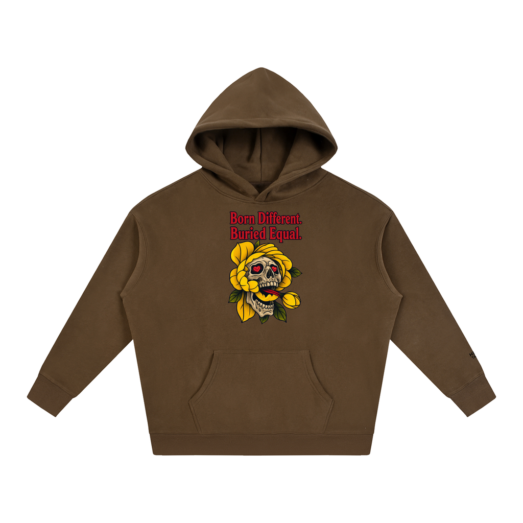Born Different Oversized Skull Oversize Fleeced Hoodie