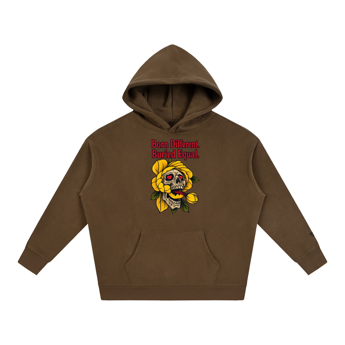 Born Different Oversized Skull Oversize Fleeced Hoodie