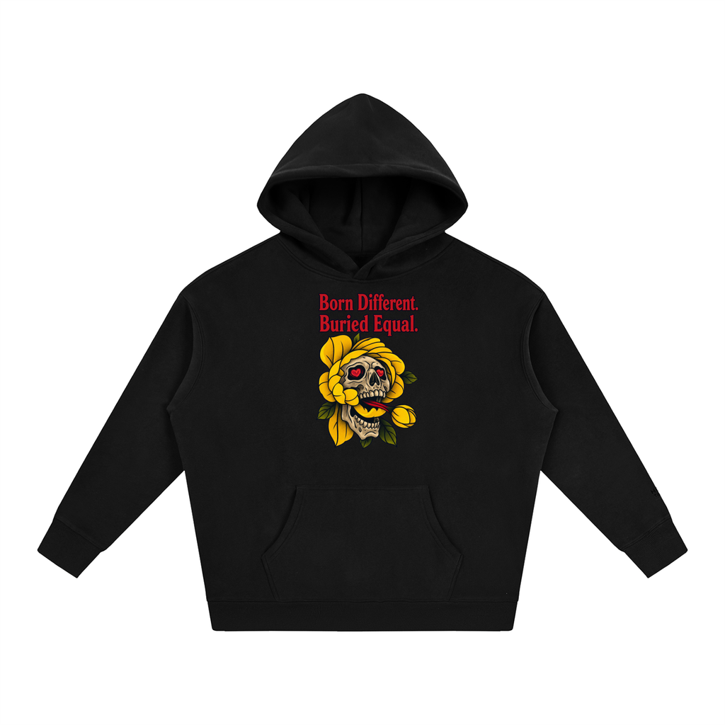 Born Different Oversized Skull Oversize Fleeced Hoodie